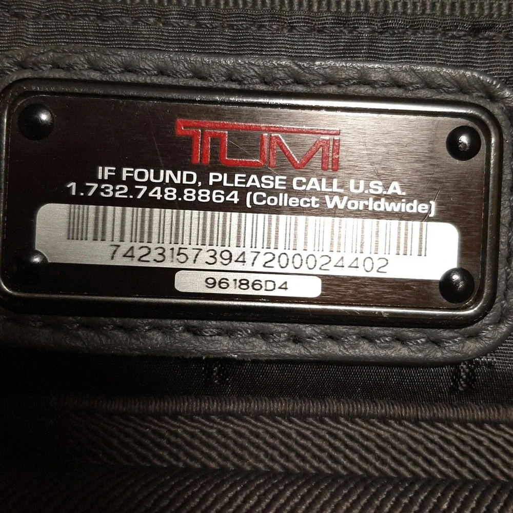 Tumi Backpack 96186D4 17x15x9 Black Leather Mens Business Travel Bag